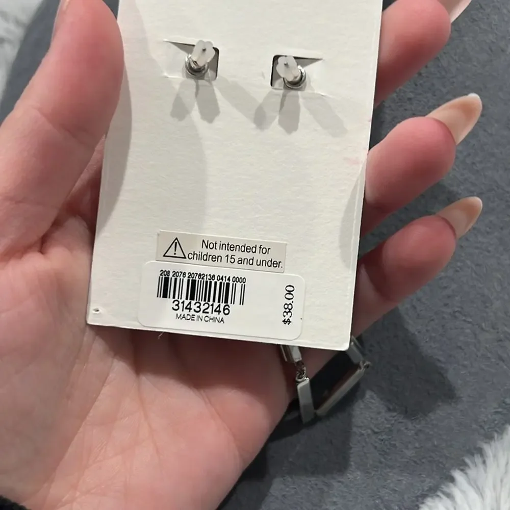 express set of 3 silver tone earrings - Picture 2 of 2